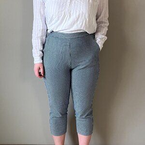 Alpha 60 cropped trousers railroad stripe pants